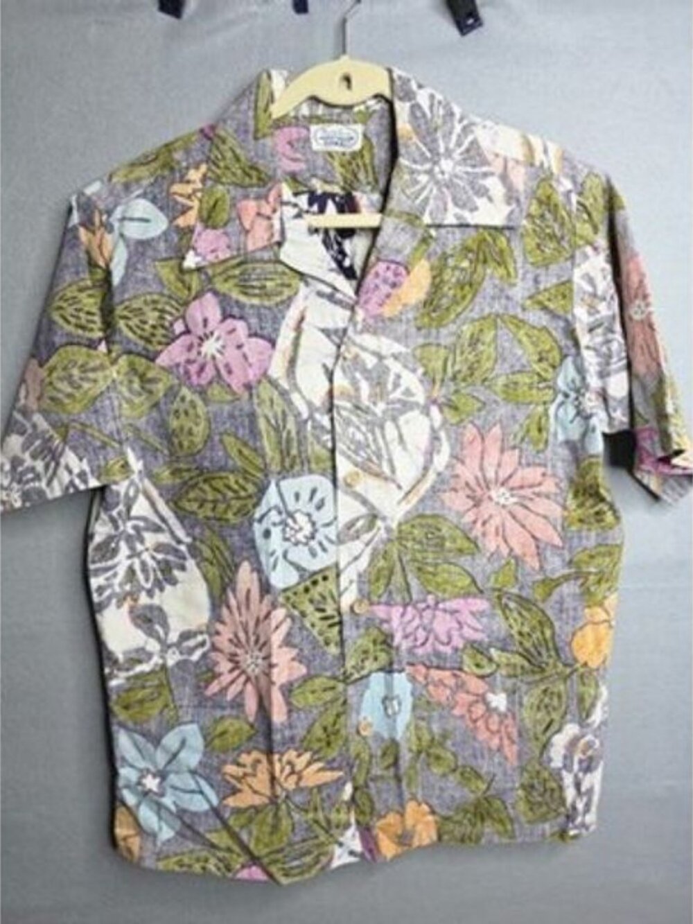 Surf Line Hawaiian Reverse Print Shirt Multicolor Floral Cotton Men’s Size L